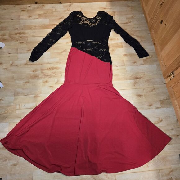 Made in‎ the USA Lace/Rayon Full Length Sexy Dress Open Back Large Stretch - Picture 15 of 15